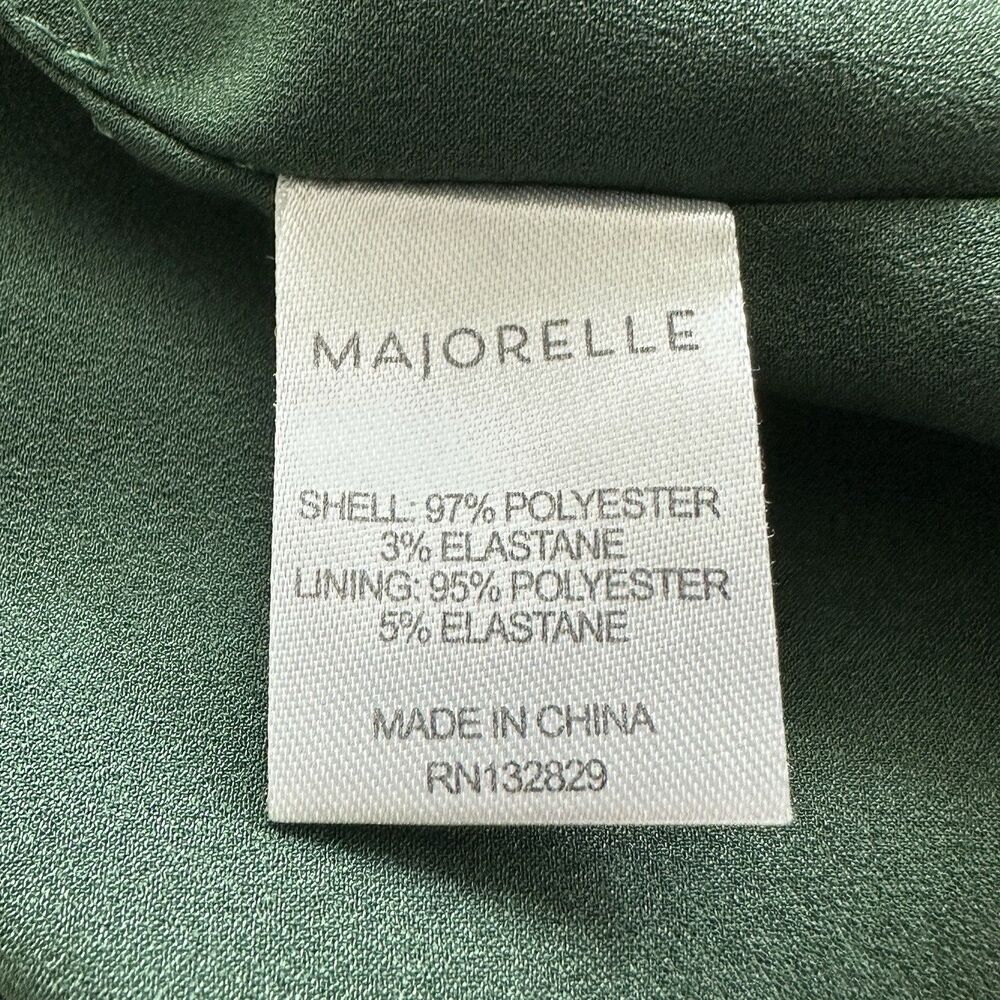 REVOLVE MAJORELLE Dress L Green Nina Satin Wrap Mini Spaghetti Strap Women's - Picture 9 of 12